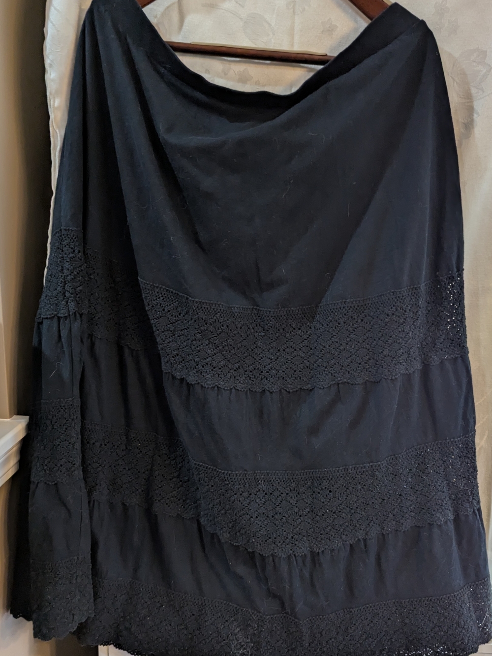 Lane Bryant Black Crochet Tiered Maxi Skirt - Picture 3 of 3